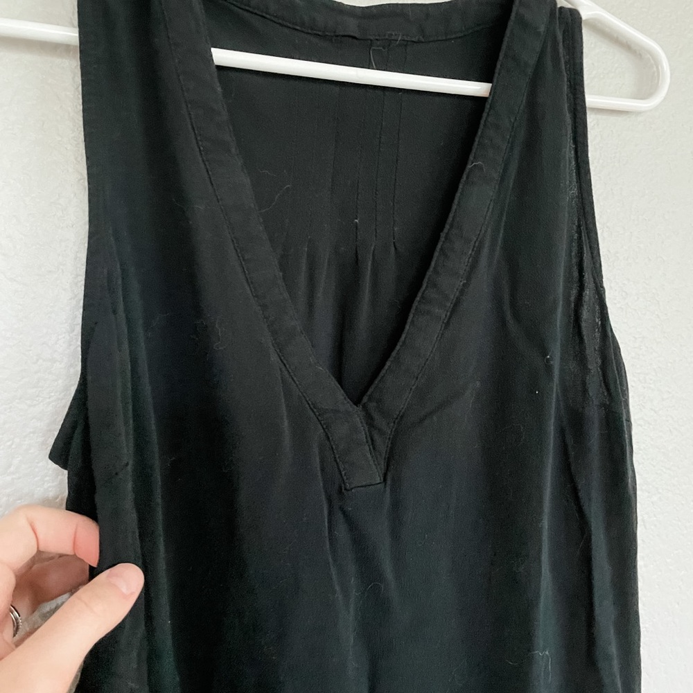 Black V Neck Tank Blouse